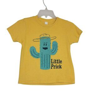 Graphic Tee=Shirt, Kids S, Yellow w/Cactus Print, Cotton Blend, Short Sleeve,EUC